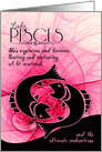 Pisces Birthday for Her Pink and Black Feminine Zodiac card