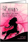 Lady Sagittarius Pink and Black Zodiac Blank All Occasion card