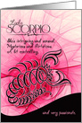 Lady Scorpio Pink and Black Zodiac Blank All Occasion card