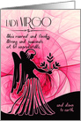 Lady Virgo Pink and Black Zodiac Blank All Occasion card