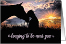 I Miss You Cowgirl and Horse Tender Moment card