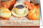 Breakfast Invitation Pastries and Hot Coffee Custom card