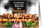 BBQ Invitation Chicken Kabobs with Custom Name card