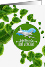 Bon Voyage and Safe Travels Leaves and Plane card
