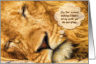 Lion Around Play on Words Apology card