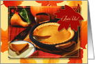 Pumpkin Pie and Maple Leaf Harvest Party Invite card