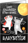 for Babysitter Funny Halloween Cats card