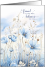 Friendship Day Sentimental Blue Flower Garden card