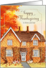 for Mom and Dad Thanksgiving Autumn Home card