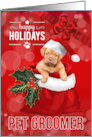 Happy Holidays for the Pet Groomer Christmas Puppy card