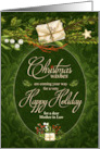 Custom Mother in Law Retro Christmas in Cream and Green card