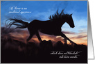 Pet Sympathy Loss of a Horse Running Silhouette Paint Strokes card