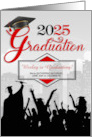 Class of 2025 Graduation Party Invitation in Red with Graduates card
