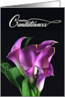 French Language Sympathy Condolances Purple Lilies card