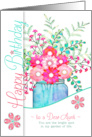 Aunt’s Birthday Bright Illustrated Floral Bouquet card