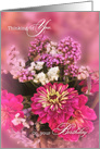 Birthday Bouquet Feminine Pink Hues card