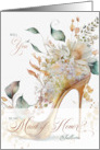 Maid of Honor Request with Custom Name Botanical Wedding Shoe card