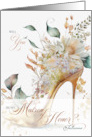 Matron of Honor Request with Custom Name Wedding Shoe card