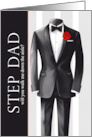 Step Dad Walk Me Down the Aisle Black and White Wedding card