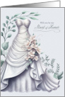 Maid of Honor Request Pale Lavender Dress and Eucalyptus card