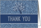 Volunteer Thank You Blue and White Oak Tree with Paisley card