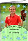 Adoption Announcement Adopted an Older Boy Stars Photo card