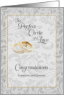 Custom Two Grooms Gay Congratulations with Rings and Tuxes card