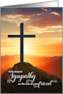 Loss of a Friend Sympathy Sunset Cross Over the Mountains card