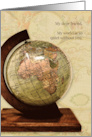 Missing You Friend Old World Map Vintage Styling card