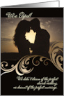Elopement Announcement Couple Silhouette Ocean Sunset card