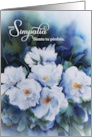 Spanish Sympathy Con Simpatia Blue Watercolor Flowers card