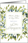 Engagement Announcement Sage Green Botanical card