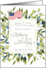 Military Wedding Invitation Sage Green Botanical card