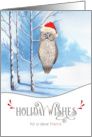 for Friend Holiday Wishes Woodland Owls card