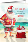 Funny and Cool Christmas Santa with Sunglasses card