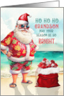 for Grandson Funny Christmas Santa with Sunglasses card