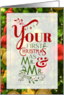 for Mr and Mr 1st Christmas Gay Life Partners Red and Green card