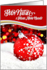 Italian Christmas Buon Natale Red Snowflake Theme card