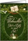 German Christmas Retro Cream and Green Christmas card