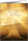 for HIM Life Partner Birthday Sunlit Scenic Road card