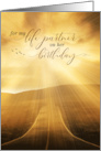 for HER Life Partner Birthday Sunset Scenic Road card