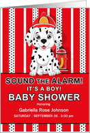 Baby Shower Invitation It’s a Boy Dalmatian Firehouse Dog Theme card