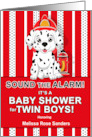 Baby Shower Invitation for Twin Boys Dalmatian Firehouse Theme card
