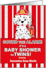 Baby Shower Invitation for Twins Firehouse Dalmatian Dog Theme card