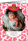 Pink Cowgirl Western Themed Baby Photo Announcement card