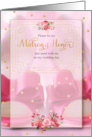 Matron of Honor Request Pink Wedding Shoes and Golden Hues card