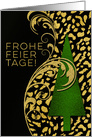 German Christmas Frhe Weihnachten Animal Print Faux Gold Leaf card