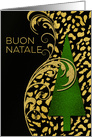Italian Christmas Buon Natale! Animal Print and Faux Gold Leaf card