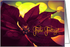 German Christmas Frohe Festtage! Burgundy Poinsettia card