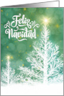 Spanish Christmas Feliz Navidad White Pines with Holiday Stars card